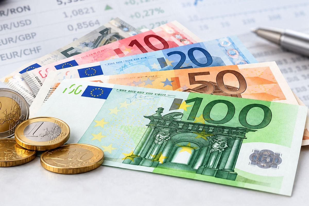 Euro atinge un nou maxim istoric: 5,3527 lei. De ce continua sa se deprecieze leul